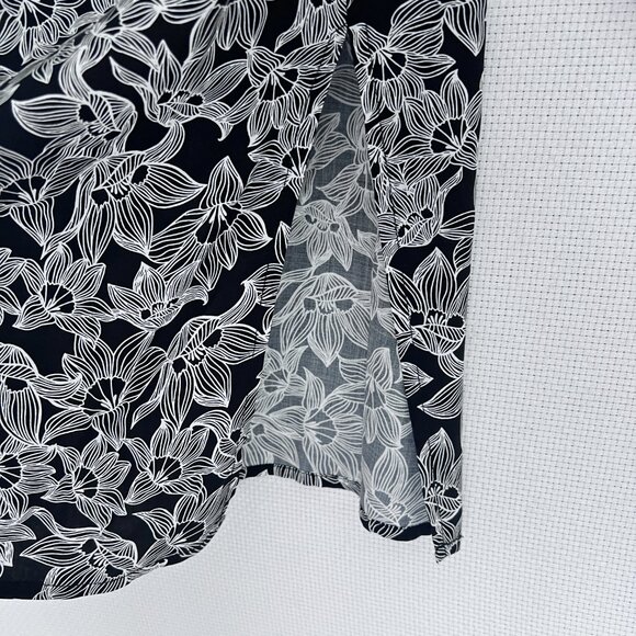 Cotton On Long Kimono Duster M/L Black White Floral Print Open Front Oversized - Picture 5 of 9